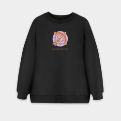 Женский свитшот oversize без начеса хлопок Знак зодиака Стрелец 