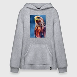 Худи SuperOversize хлопок Орел на синем фоне