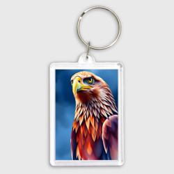 Брелок прямоугольный 35*50 Орел на синем фоне