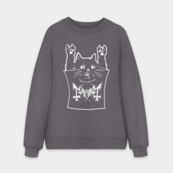 Мужской свитшот oversize без начеса хлопок Mayhem - rock cat