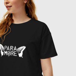 Женская футболка хлопок Oversize Paramore - logo - фото 2