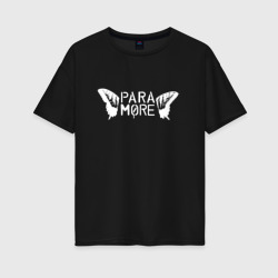 Женская футболка хлопок Oversize Paramore - logo