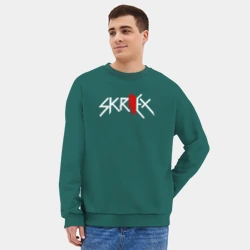 Мужской свитшот oversize без начеса хлопок Skrillex - logo - фото 2