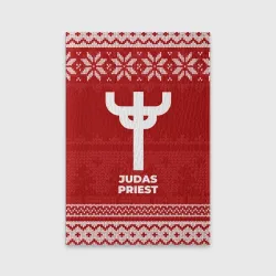 Обложка для паспорта матовая кожа Новогодний Judas Priest