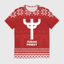 Мужская футболка 3D Новогодний Judas Priest