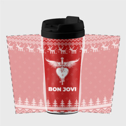 Термокружка-непроливайка Новогодний Bon Jovi с оленями - фото 2