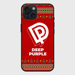 Чехол силиконовый для Apple iPhone 15 матовый Deep Purple new year