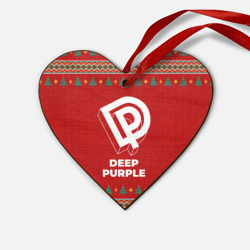 Деревянная игрушка Сердце Deep Purple new year