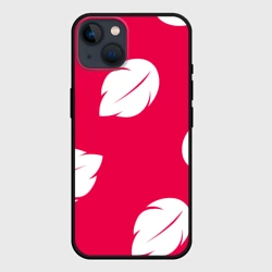 Чехол для iPhone 14 Тестура платья Лило с листьями