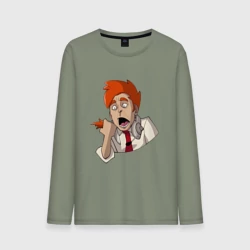 Мужской лонгслив хлопок Нервный диспетчер из Каламбур: Крутое пике