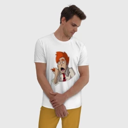 Мужская пижама с белой футболкой хлопок Нервный диспетчер из Каламбур: Крутое пике - фото 2