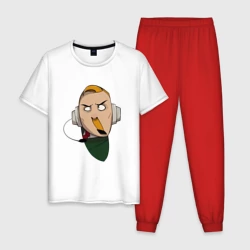 Мужская пижама с белой футболкой хлопок Заикающийся радист Морзе из Каламбур: Крутое пике 