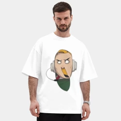 Мужская футболка Oversize хлопок premium Заикающийся радист Морзе из Каламбур: Крутое пике  - фото 2