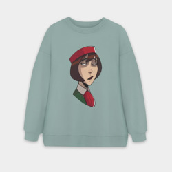Женский свитшот oversize без начеса хлопок Невозмутимая Стюардесса из Каламбур: Крутое пике