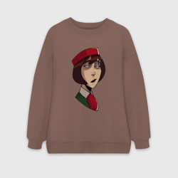 Женский свитшот oversize без начеса хлопок Невозмутимая Стюардесса из Каламбур: Крутое пике