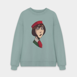 Мужской свитшот oversize без начеса хлопок Невозмутимая Стюардесса из Каламбур: Крутое пике