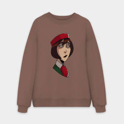 Мужской свитшот oversize без начеса хлопок Невозмутимая Стюардесса из Каламбур: Крутое пике