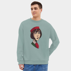 Мужской свитшот oversize без начеса хлопок Невозмутимая Стюардесса из Каламбур: Крутое пике - фото 2