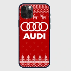 Чехол для iPhone 12 Pro Новогодний Audi с оленями