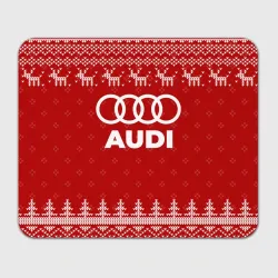 Прямоугольный коврик для мышки Новогодний Audi с оленями
