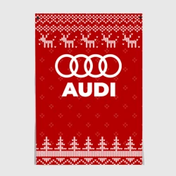 Постер Новогодний Audi с оленями