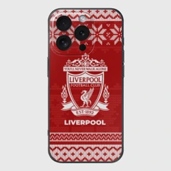 Чехол для iPhone 16 Pro силиконовый с защитой камеры Новогодний Liverpool