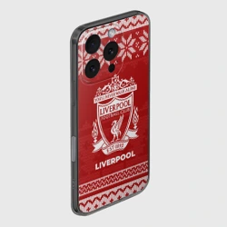 Чехол для iPhone 16 Pro силиконовый с защитой камеры Новогодний Liverpool - фото 2