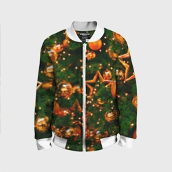 Детский бомбер 3D Новогодние игрушки на ветках