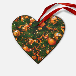 Деревянная игрушка Сердце Новогодние игрушки на ветках