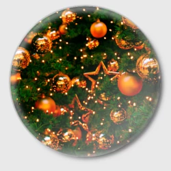 Значок Новогодние игрушки на ветках