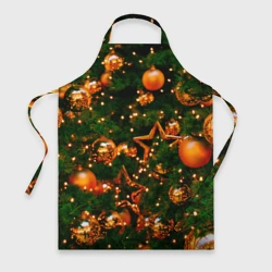 Фартук 3D Новогодние игрушки на ветках