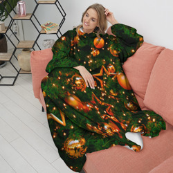 Плед с рукавами Новогодние игрушки на ветках - фото 2