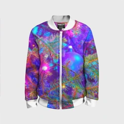 Детский бомбер 3D Новогоднее свечение гирлянд