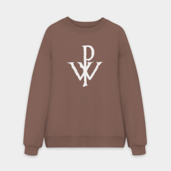 Мужской свитшот oversize без начеса хлопок Powerwolf - logo