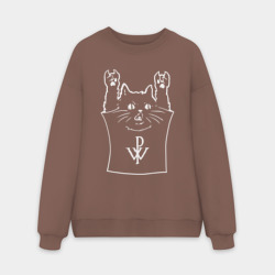 Мужской свитшот oversize без начеса хлопок Powerwolf - cat rock