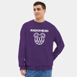 Мужской свитшот oversize без начеса хлопок Radiohead - logo - фото 2