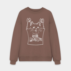 Мужской свитшот oversize без начеса хлопок Sex Pistols - cat rock
