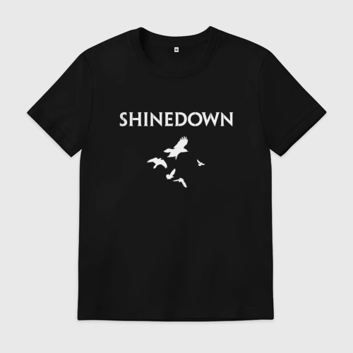 Мужская футболка хлопок с принтом Shinedown - logo, вид спереди #2
