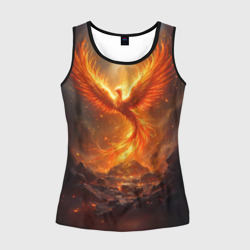 Женская майка 3D Птица Феникс возрождается в пламени костра