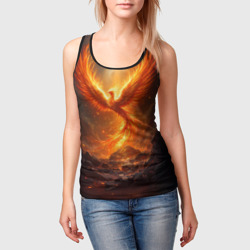 Женская майка 3D Птица Феникс возрождается в пламени костра - фото 2