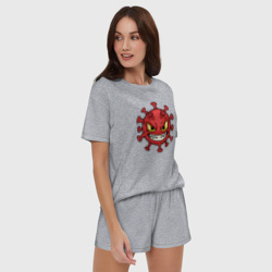 Женская пижама с шортиками хлопок Коварный вирус - фото 2