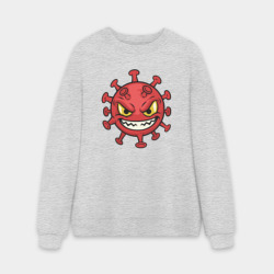 Мужской свитшот oversize без начеса хлопок Коварный вирус