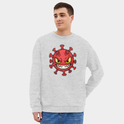 Мужской свитшот oversize без начеса хлопок Коварный вирус - фото 2