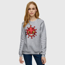 Женский свитшот хлопок Коварный вирус - фото 2