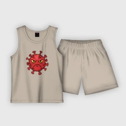 Детская пижама с шортами хлопок Хмурый вирус