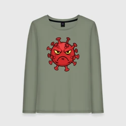 Женский лонгслив хлопок Хмурый вирус