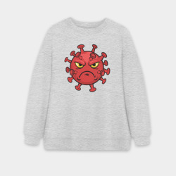 Женский свитшот oversize без начеса хлопок Хмурый вирус