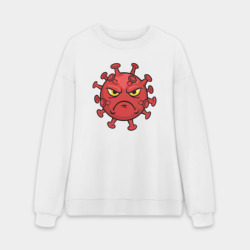 Мужской свитшот oversize без начеса хлопок Хмурый вирус
