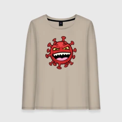 Женский лонгслив хлопок Смеющийся вирус