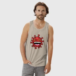 Мужская майка хлопок Смеющийся вирус - фото 2